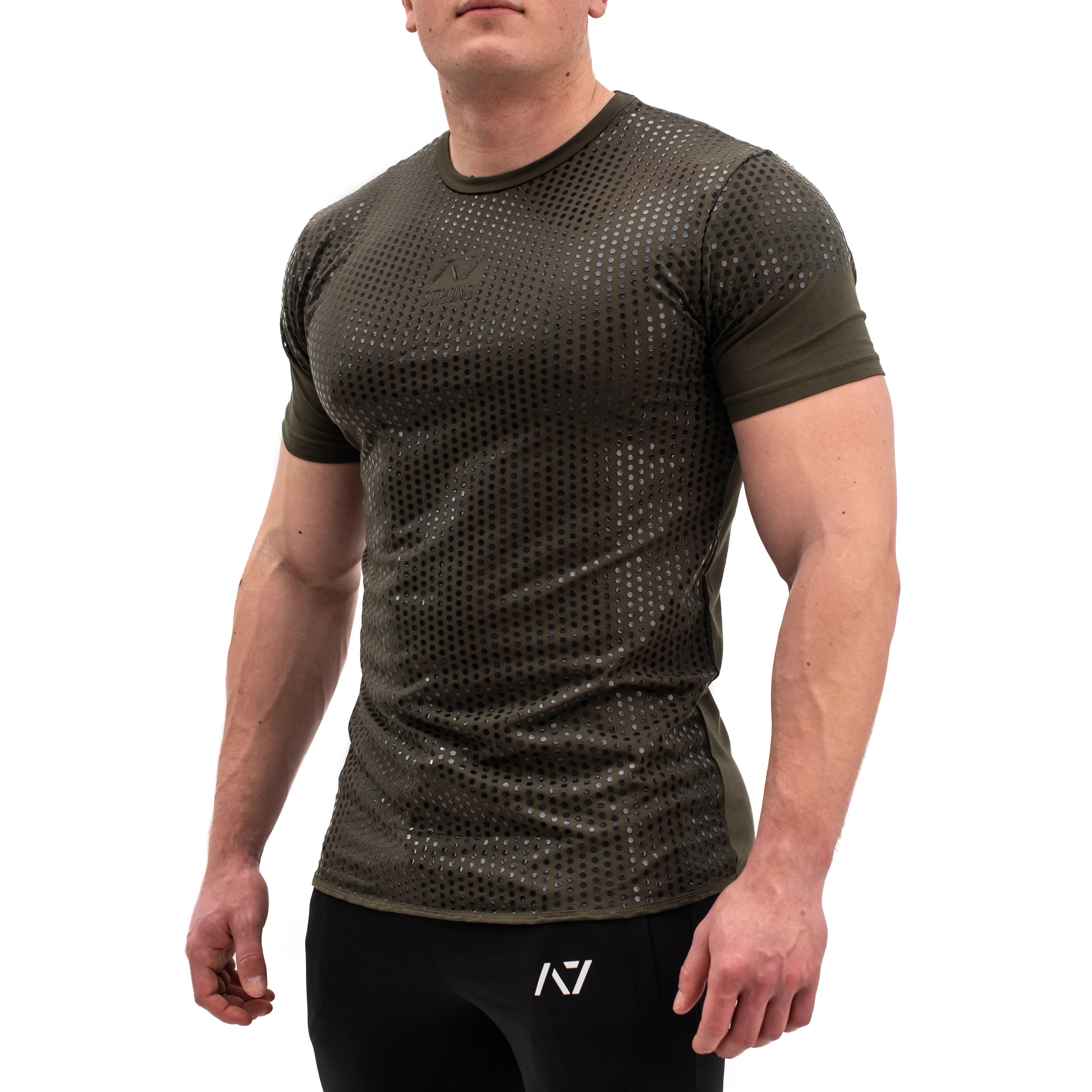 Strongman Hex Bar Grip Men's Shirt - Image 3