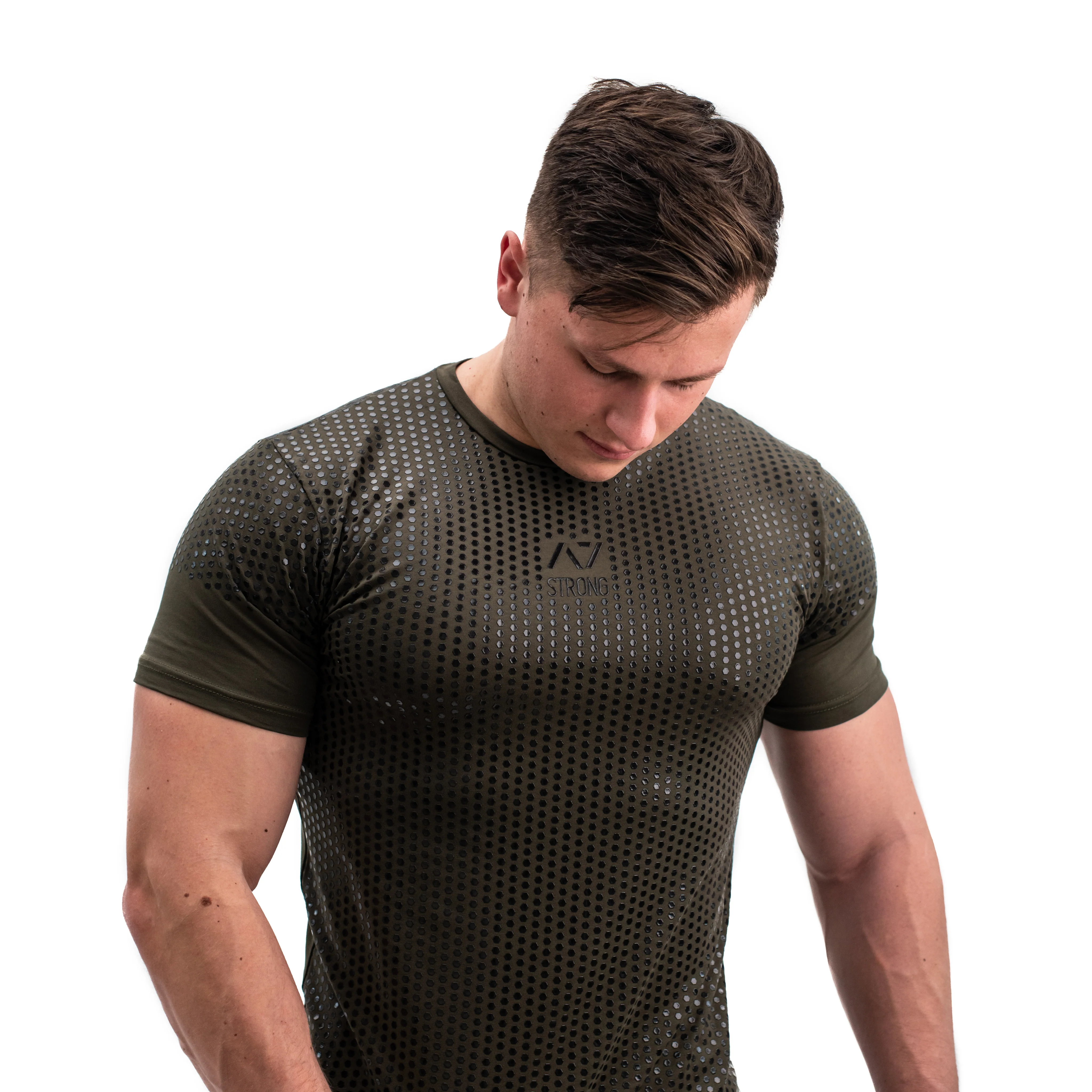 Strongman Hex Bar Grip Men's Shirt - Image 8